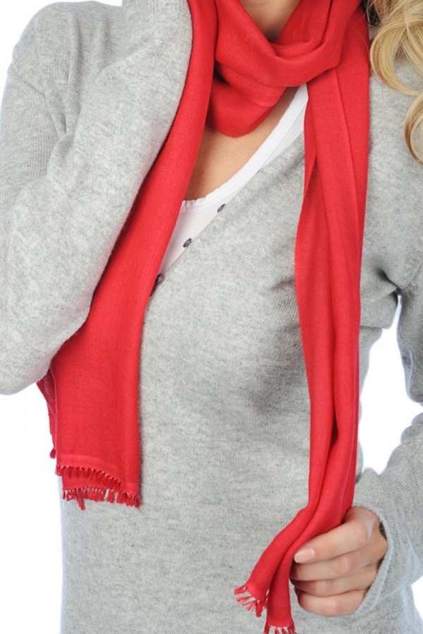 Cashmere & Silk accessories shawls scarva tango red 170x25cm